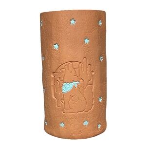 Native American Terracotta Clay Vase Wine Cooler Signed Monique Southwest 9"